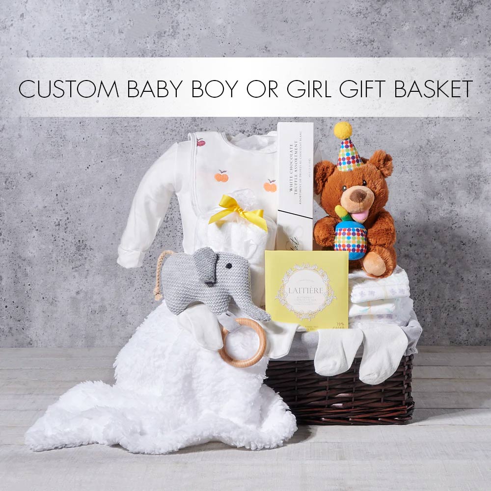 Custom Baby Boy or Girl Gift Basket