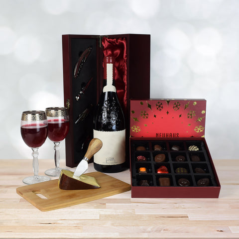 Holiday Wine, Cheese & Chocolate Basket