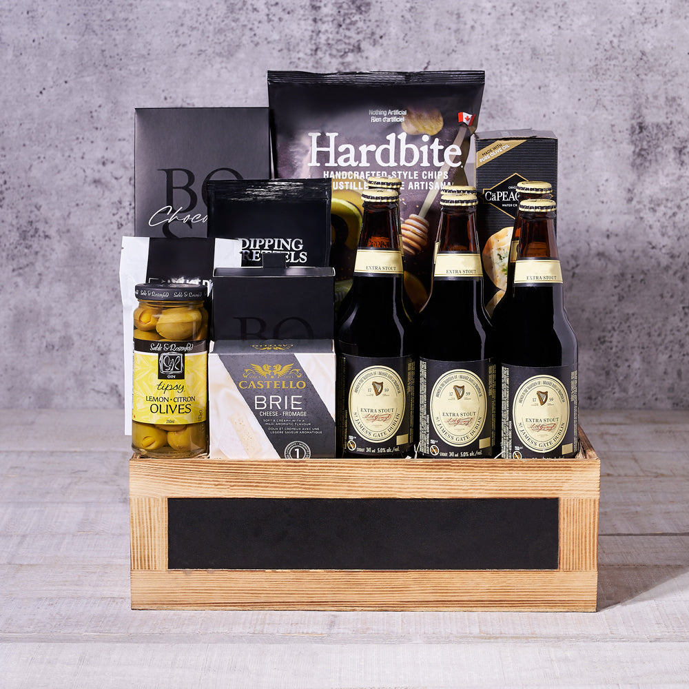 Guinness Beer Gift Basket, beer gifts, gourmet gift baskets, gourmet snacks