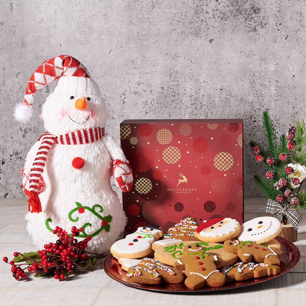 Christmas Cookie & Classic Snowman Set, Christmas Gift Baskets, Xmas Gift Baskets, Gourmet Gift Baskets, Canada Delivery